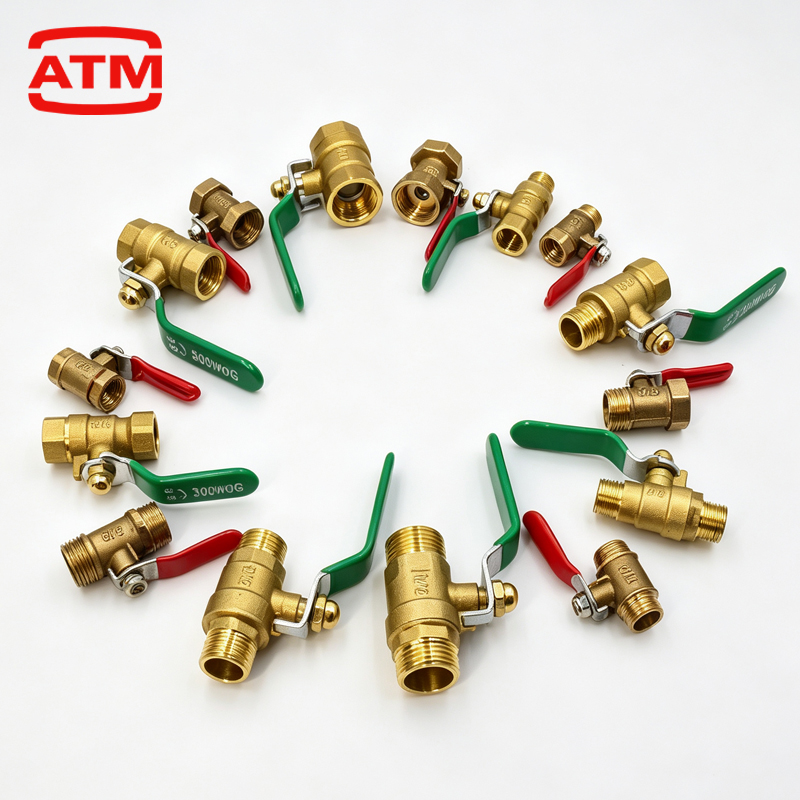 Compression Fitting Brass - 1/8' 1/4' 3/8' 1/2' Messing-Kugelhahn mit