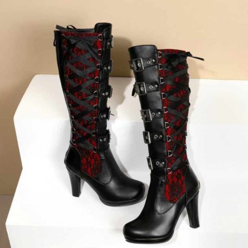 Punk Gothic Stiefel für Damen, – Pipe Bending Spring Bewertung und Preis