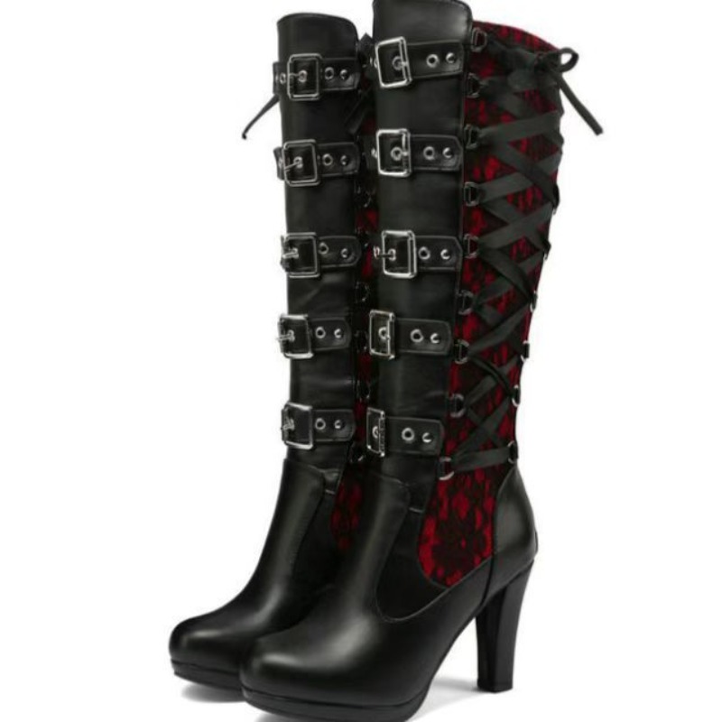 Punk Gothic Stiefel für Damen, – Pipe Bending Spring Bewertung und Preis